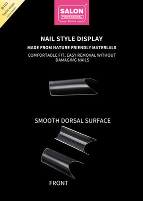 Móng tay nhân tạo ABS Màu sắc rõ ràng 500 miếng Ứng dụng dễ dàng móng tay giả cho Salon nail art