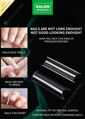 Pháp / C Arc Làm dài móng tay Bamboo Clear False Mẹo làm móng tay Mẹo làm móng cho Tiệm nghệ thuật làm móng