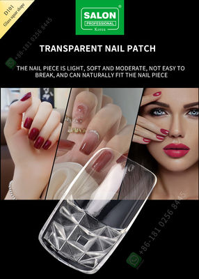 Glass Square Shape Highly Transparent and Traceless Nail Pieces Half Cover False Nail Tips