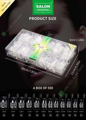 Glass Square Shape Highly Transparent and Traceless Nail Pieces Half Cover False Nail Tips