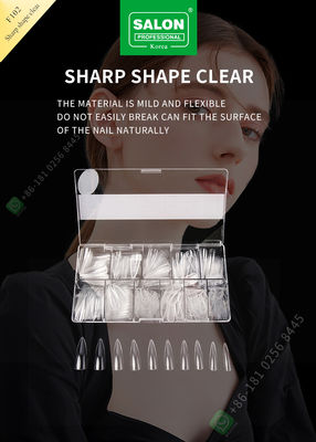 500 cái Hình dạng Sắc nét Lady Kiểu Pháp Móng tay giả Nhân tạo Một nửa Mẹo và Bìa đầy đủ Móng tay giả