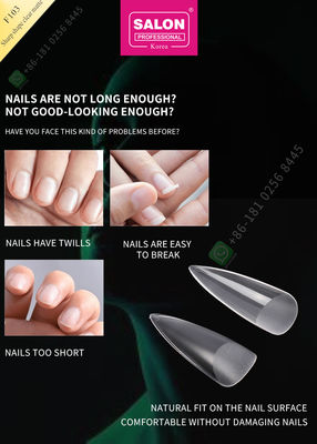 Bộ 500 Hình Dạng Sắc Nét Mờ Nữ Phong Cách Pháp Nhân Tạo Giả Móng Tay Nửa Đầu Và Che Phủ Toàn Bộ Móng Tay Giả
