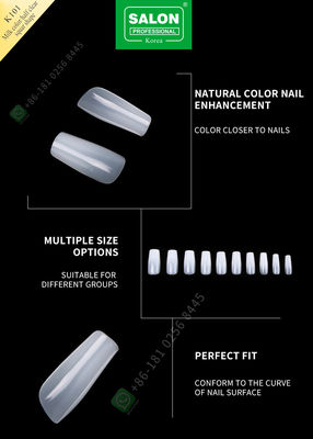 Màu Sữa/Nửa Hình Vuông Pháp Acrylic Móng Tay Giả Bằng ABS Móng Tay Giả Móng Tay Giả