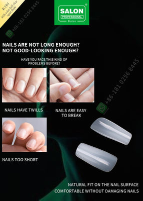 Màu Sữa/Nửa Hình Vuông Pháp Acrylic Móng Tay Giả Bằng ABS Móng Tay Giả Móng Tay Giả