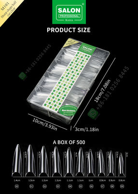 Sharp Drops Shape Half Cut Móng tay giả Phong cách Pháp Móng tay giả với ABS Móng tay giả