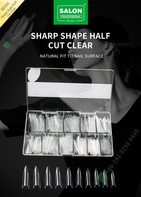 Sharp Drops Shape Half Cut Móng tay giả Phong cách Pháp Móng tay giả với ABS Móng tay giả