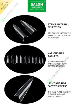 Sharp Drops Shape Half Cut Móng tay giả Phong cách Pháp Móng tay giả với ABS Móng tay giả