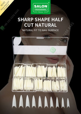 Sharp Drops Shape Half Cut Móng tay giả Phong cách Pháp Móng tay giả với ABS Móng tay giả