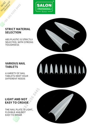 Sharp Drops Shape Half Cut Móng tay giả Phong cách Pháp Móng tay giả với ABS Móng tay giả