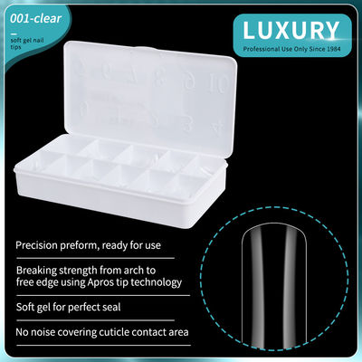 Luxury Clear Soft Gel Nail Tips Square Shape False Nails Cho Chân Mở
