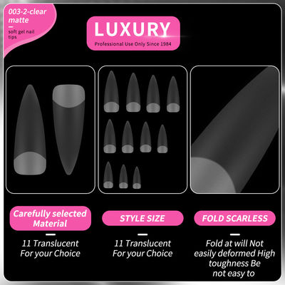 500pcs Luxury Clear Matte Sharp Shape False Nails cho nghệ thuật móng tay