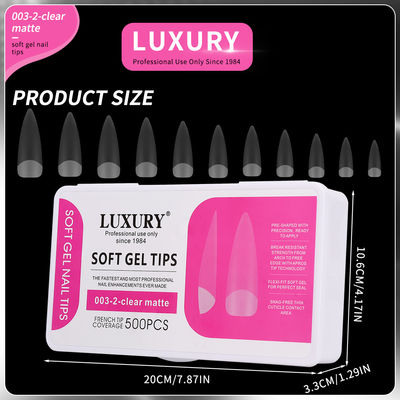 500pcs Luxury Clear Matte Sharp Shape False Nails cho nghệ thuật móng tay
