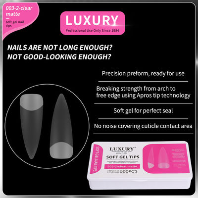 500pcs Luxury Clear Matte Sharp Shape False Nails cho nghệ thuật móng tay