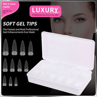 500PCS Stiletto mũi móng đặt rõ ràng mờ đầy đủ trang trí Acrylic móng nhân tạo