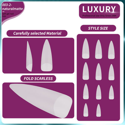500PCS Stiletto mũi móng đặt rõ ràng mờ đầy đủ trang trí Acrylic móng nhân tạo