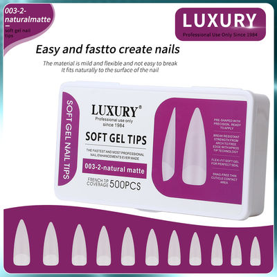 500pcs/Box chuyên nghiệp tự nhiên matte sắc nét hình dạng móng giả cho làm thủ thuật DIY