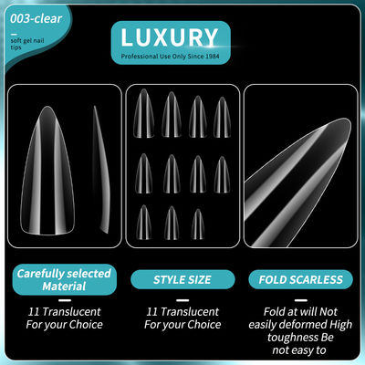 500PCS Full Cover 11 kích cỡ Món tay sắc mọn màu Pháp Món tay giả Acrylic