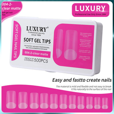 500pcs/Box Trung bình hình vuông móng giả cho móng mở rộng Manicure công cụ 11 kích cỡ