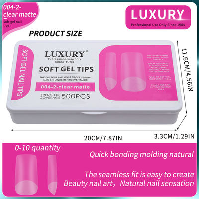 500pcs/Box Trung bình hình vuông móng giả cho móng mở rộng Manicure công cụ 11 kích cỡ