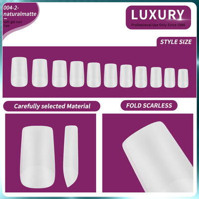 500pcs/Box Natural Matte Square Nail Tips Full Cover Acrylic Artificial Nails (Các mũi móng nhân tạo bằng Acrylic)