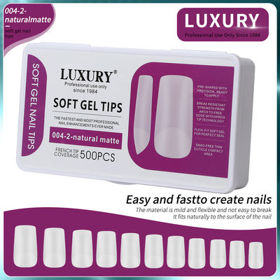 500pcs/Box Trung bình hình vuông móng giả cho móng mở rộng Manicure công cụ 11 kích cỡ