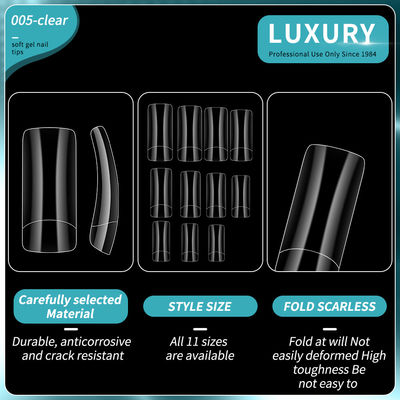 500PCS Quảng trường móng giả Acrylic tự nhiên rõ ràng tái sử dụng lời khuyên móng giả cho nail art DIY