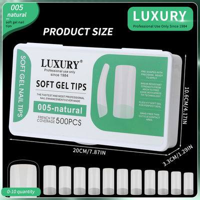 500pcs/Box Trung bình Quadrat Press On Nails Phong Nha Phong Nha Tự nhiên Full Cover Phong Nha Phong Nha Cho Phụ Nữ