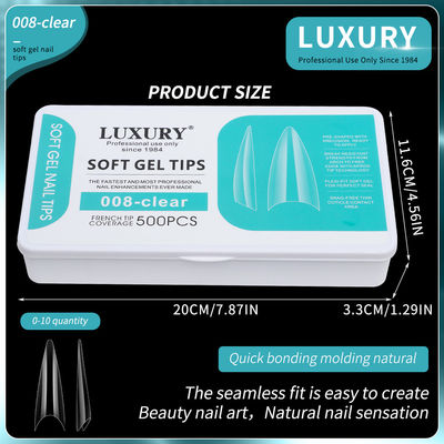 Nghệ thuật móng tay chuyên nghiệp 500PCS móng tay giả hình sắc với thiết kế siêu mỏng 11 kích cỡ