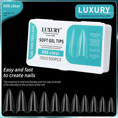 Nghệ thuật móng tay chuyên nghiệp 500PCS móng tay giả hình sắc với thiết kế siêu mỏng 11 kích cỡ