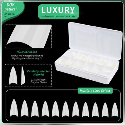 Nghệ thuật móng tay chuyên nghiệp 500PCS móng tay giả hình sắc với thiết kế siêu mỏng 11 kích cỡ