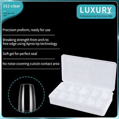 500pcs/box móng giả rõ ràng nửa trang trí hình vuông mẹo giả cho phụ nữ