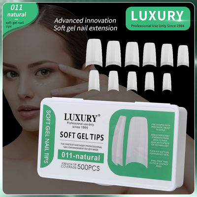 500pcs trung bình Ballerina hình dạng mũi móng giả nửa nắp Acrylic mũi móng giả mũi móng nhân tạo 11 kích cỡ