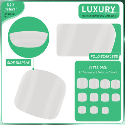 Chú chân giả 500pcs/Box Soft Gel Full Cover Chú chân móng mẹo màu tự nhiên Chú chân giả cho các phòng làm móng