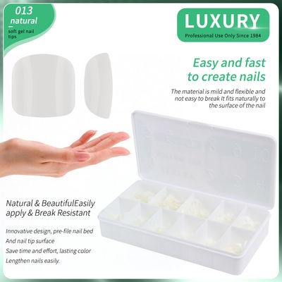 Chú chân giả 500pcs/Box Soft Gel Full Cover Chú chân móng mẹo màu tự nhiên Chú chân giả cho các phòng làm móng