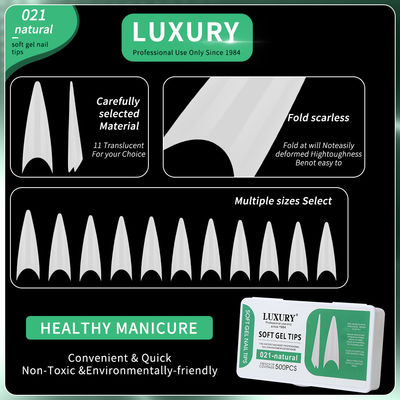 Long Stiletto hình dạng móng tay giả Mẹo đặt ấn trên móng tay liền mạch nửa trang trí DIY mở rộng móng tay