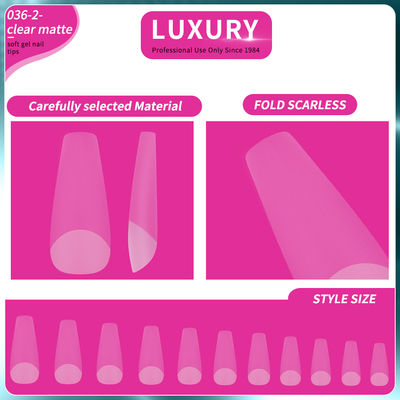 Long quan tài mũi móng giả Full Cover hình dạng mũi móng mở rộng mũi móng Clear Matte Gel mũi móng