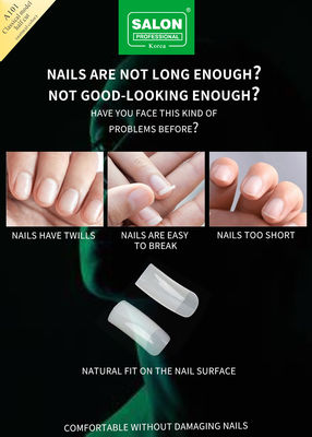 Món tay giả chuyên nghiệp Natural Clear Color Full Cover Artificial Finger Nails Half Cover Món tay giả Pháp