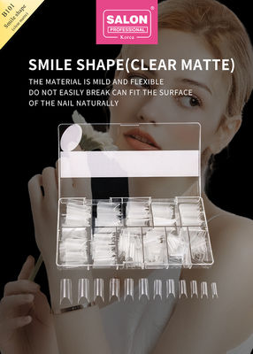 ABS Clear Matte Full Cover Fake Nails Smile Shape cho Salon và DIY Nails Extension Artry