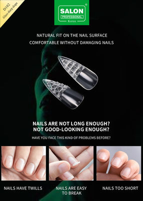 Long Sharp hình dạng mũi móng giả cực mỏng Gel mềm đầy đủ Cover móng giả 12 kích cỡ