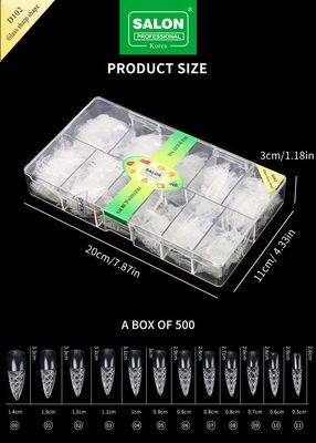 Long Sharp hình dạng mũi móng giả cực mỏng Gel mềm đầy đủ Cover móng giả 12 kích cỡ