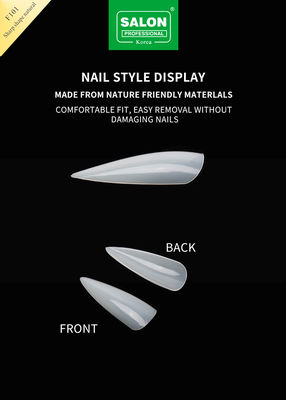 Long Stiletto mũi móng đầy đủ trang trí màu tự nhiên móng giả với hộp cho salon móng