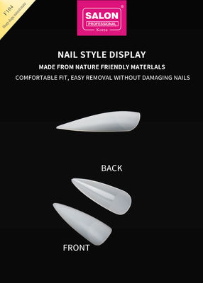 Long Stiletto mũi móng đầy đủ trang trí móng giả mũi móng giả với hộp tự nhiên móng giả