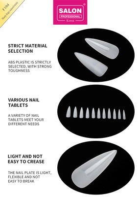 Long Stiletto mũi móng đầy đủ trang trí móng giả mũi móng giả với hộp tự nhiên móng giả