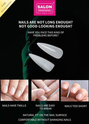 Long Stiletto mũi móng đầy đủ trang trí móng giả mũi móng giả với hộp tự nhiên móng giả