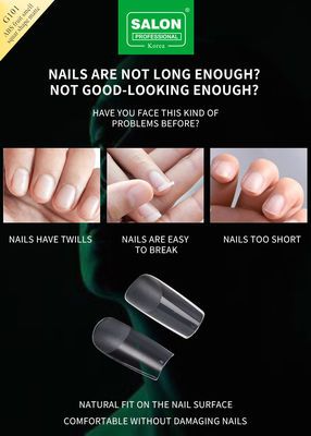 Full Matte Clear Acrylic Fake Nail Medium Square Press on Nails for Nail Extension Công cụ làm móng tay