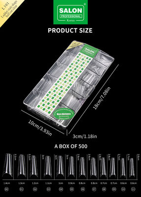 Mẫu móng tay nhân tạo giả ABS hình dáng thang rõ ràng Mẫu móng tay giả Gels mềm thủ công trên móng tay Giá bán buôn