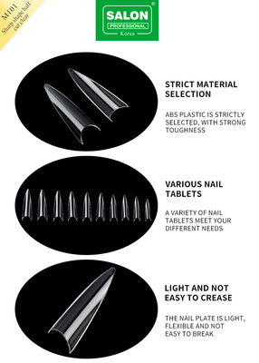 Hình dạng sắc nhọn móng giả nửa nắp ABS Acrylic móng giả bán lẻ