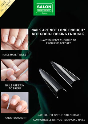Hình dạng sắc nhọn móng giả nửa nắp ABS Acrylic móng giả bán lẻ