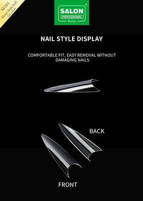 Hình dạng sắc nhọn móng giả nửa nắp ABS Acrylic móng giả bán lẻ