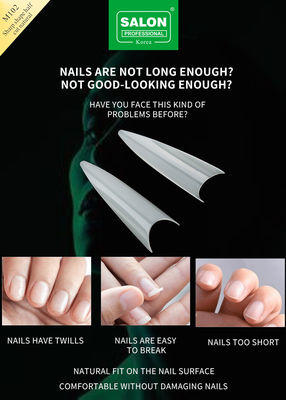 Các mẹo móng hình dạng sắc nét 500 PCS Natural Acrylic Fake Nail Kit cho mở rộng móng